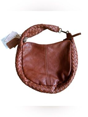 Genuine Leather Boho Inspired Tan Woven Shoulder Bag Made in India